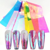 Resim 8 Paket Holografik Aurora Tırnak Çıkartmaları, 3D Ayna Mercek Efekti, Gökkuşağı İnce Yanardöner Cam Kağıt Filmi, Önceden Yapıştırılmış Plastik Tırnak Sanatı Çıkartmaları, Parıltılı Fantezi Teması, Yüksek Parlaklık Düzensiz Şekil, DIY Tırnak Dekorasyonu İçin Tek Kullanımlık Kokusuz Düz Desen 