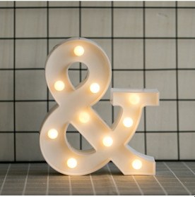 Resim Youtek Led Harf Işığı & Sembol, Pvc Materyal, Sıcak Beyaz Işık, Ev Dekorasyonu, Doğum Günü, Noel, Romantik Atmosfer Oluşturur, Pil Dahil Değil Diğer 