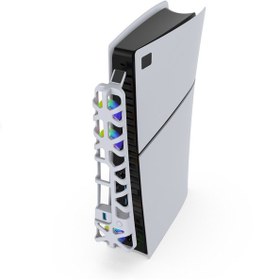 Resim Ps5 Slim Uyumlu Soğutucu Led Işıklı Sessiz Fan 4000rpm Usb 3.0 Ra 