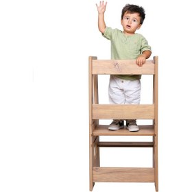 Resim Çocuk Kulesi - Öğrenme Kulesi- Yükseklik Ayarlı Basamak Merdiven 