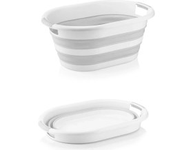 Resim 5DM Yeni Nesil Katlanabilir Akordiyon Silikon Çamaşır Sepeti Oyuncak Kutusu Mega Boy 38 Lt - Gri 