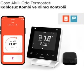 Resim Cosa Akıllı Oda Termostatı Kablosuz Kombi ve Klima Kontrolü v5 