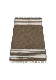 Resim Kilim Antik El Dokuma Yün Çizgili Tiftik Siirt Battaniyesi 0023 - Yeni - Açık Kahverengi 