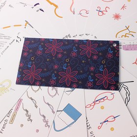 Resim 15 Parça Nakış Dikiş Örnek Seti, Karma Renkli Kağıt Dikiş Uygulama Kitabı, Başlangıççılar için Eğitici El Sanatları Kılavuzu, Tüm Mevsimler için 30 Sayfa Dikiş Desenleri ile 