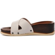 Resim Pierre Cardin PC-2277 Krem Dolgu Topuk Kadın Terlik 
