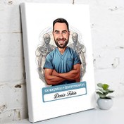 Resim Karikatürlü En Başarılı Erkek Fizyoterapist Kanvas Tablo 