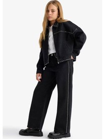 Resim Defacto Wide Leg Geniş Paça Siyah Kız Çocuk Jean Pantolon F8626a8/bk27 Siyah 