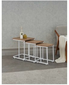 Resim Arpelia Vera Demonte Zigon Sehpa Tekerlekli 3 Lü 