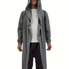 Resim Erkekler için Ağır Hizmet Kapüşonlu Robe - Uzun Resmi ve Rahat Dış Giyim Kabanı, Açık Ön Kapanışlı, Tüm Mevsimler İçin Katman Parçası, Günlük ve Özel Etkinlikler İçin - Kolay Bakım Polyester Erkek Giyim, Etkinlik Kıyafeti, Minimalist Tasarım, Fonksiyonel Cep, Çok Yönlü Giyim, Modern Kapüşonlu Sweatshirt, Dayanıklı Kumaş, Kapüşonlu Sweatshirt, Şehir Giyim 