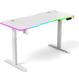 Resim Karr Gaming G-Flex G1B6 Elektrikli Yükseklik Ayarlı RGB Aydınlatmalı Oyuncu Masası 160x80 CM - Beyaz 