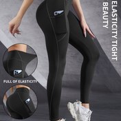 Resim Kadın Yüksek Belli Yoga Pantolonu - Yan Cepli Kaymaz Egzersiz Taytı, Esnek Spor Salonu Koşu Pantolonu Yoga, Pilates, Bisiklet için - Tüm Sezon Dar Fitness Pantolonu, Nane Yeşili ve Daha Fazla Renk Mevcut - Ev ve Dış Mekan Antrenmanı için İdeal 