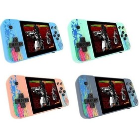Resim Bosphorusboutique Ekran Pembe Makaron 3.5 İnç El Tipi Oyun Konsolu G3 Yerleşik 800 Oyun Handheld Game Console 