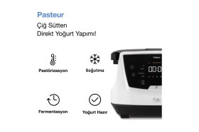 Resim Fakir Pasteur Çiğ Sütten Pastörize Yoğurt Yapma Makinesi 6 Fonksiyon 3 Litre Seramik Beyaz&siyah 