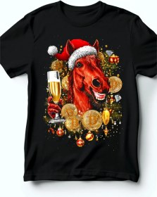 Resim Bro-tiska Yeni Yıl Tikisi Kırmızı At 188449689 Siyah 