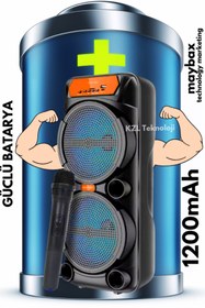 Resim LEERFEI Taşınabilir Bluetooh FM USB TF Kart Destekli RGB Led Işıklı Kablosuz Mikrofonlu Parti Hoparlörü 