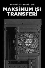 Resim Rampage X-max 1*120mm Fan Tempered Camlı Gaming Oyuncu Kasası 