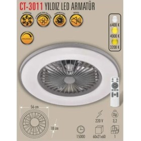 Resim Cata Yıldız Ledli Tavan Vantilatörü CT-3011 