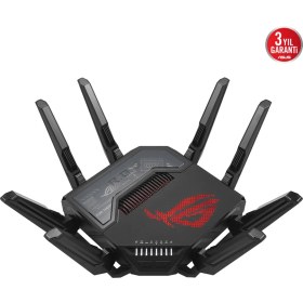 Resim Asus Rog Rapture GT-BE98 Gaming Extendable Router BE98 Wifi7 Quad-Band Mobile Game Mode Aiprotection Pro Aura Rgb Aimesh 