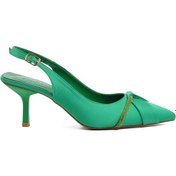 Resim Aspor Yeşil Saten Kadın Abiye Ayakkabı 