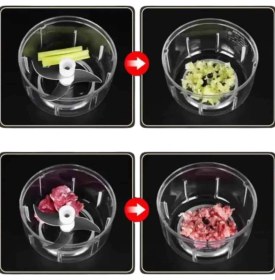 Resim Şarjlı Mini El Rondosu Doğrayıcı Taşınabilir 250 ml Çelik Bıçaklı - F361K169-U30361 