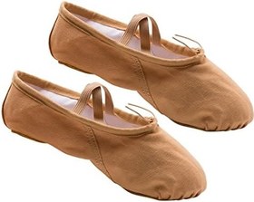 Resim GALPADA 1 Çift bale terliği yoga ayakkabıları daireler kanvas dans ayakkabıları kızlar bale daireler kız çocuk terlik tek bale ayakkabısı bale dans ayakkabıları Bale ayakkabıları tabanlar 