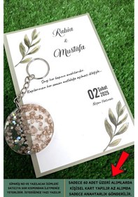 Resim Şeffaf Epoksi Anahtarlık 15 Adet Epoksi Hediyelik Anahtarlık - Kişiye Özel - Kına Düğün Hediye Çok Renkli 