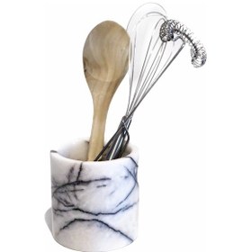 Resim Lux ve Marble Stewie Lilac Damarlı Beyaz Mermer Kaşıklık 