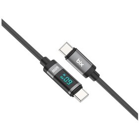 Resim Bix BX06CC Type-C to Type-C 60 W Dijital Ekranlı Şarj Data Kablosu 