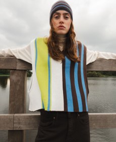Resim Forest V Yaka Süveter - Brown/Blue/Yellow / M 