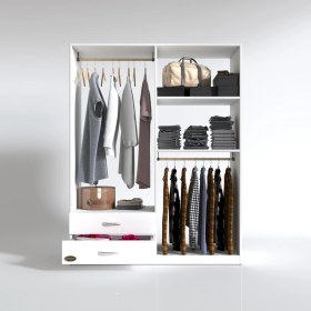 Resim Kenzlife giysi dolabı şemsettin 175*120*40 byz gardırop 2 çekmeceli 