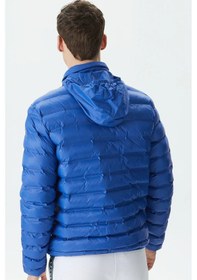 Resim Lacoste Synthetic Fill Jacket Gizlenebilir Kapişonlu Şişme Erkek Mont Mavi Lacivert 