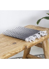 Resim Pamuklu Peştamal Alagra Siyah 2'li Set Turuncu 