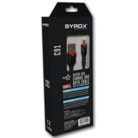 Resim Syrox Micro USB Data ve Şarj Kablosu Android Uyumlu 1 m 2.0A Hızlı Şarj Dayanıklı Örgü Kaplama 