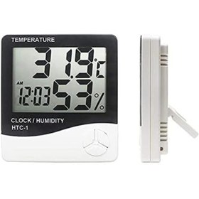 Resim SkyGOO Dijital Termometre Sıcaklık ve Nem Ölçer Higrometre, Masa Tipi Alarm Saatli, HTC-1 Model 827927 