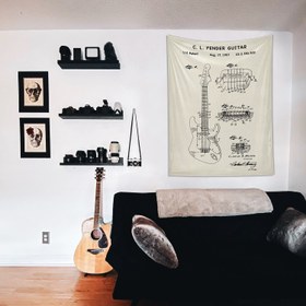 Resim Fender Stratocaster Gitar Ivory Duvar Örtüsü - 60 cm x 90 cm 