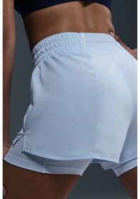 Resim Nike One Dri Fit High Rise 8cm 2 İn1 Loose Fit Shorts 2 Kadın Bol Kesim Taytlı Yüksek Bel Antrenman Şortu Mavi Dx60.16 Fs 