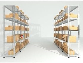 Resim Rafburada 4 Katlı 31X60-250 Cm Galvaniz Çelik Raf. Depo, Arşiv, Dosya Rafı -1.50 Mm 