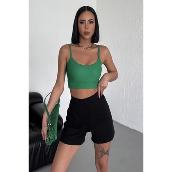 Tarz Ve Rahatlığı Bir Arada Sunan Yüksek Bel Esnek Likralı Krep Şort Gri