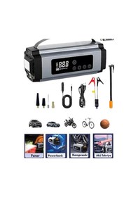 Resim Dijital Göstergeli Akü Takviye Cihazı Lastik Şişirme Powerbank Ve Led Işık Özellikli 