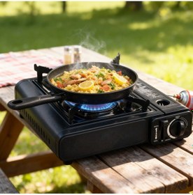 Resim Taşınabilir Tekli Gaz Kamp Ocağı Portatif Tüplü Ocak Kamp, Ev, Balkon Ve Piknik İçin Pratik Ocak Siyah 