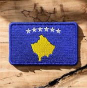 Resim Ex Patch Kosova Bayrağı Nakış Patch Peç Arma 8 X 5 Cm 