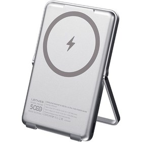 Resim Lenyes PW038D 20W 5000 mAh 15 W Ultra İnce Standlı Wireless Powerbank Gümüş 