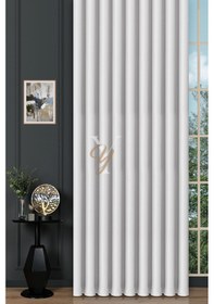 Resim Blackout Fon Perde V-2001 Beyaz Beyaz 