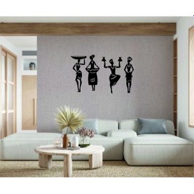 Resim Dekor Treni 4'lü Afrikalı Kadınlar Dekoratif Ahşap Tablo 