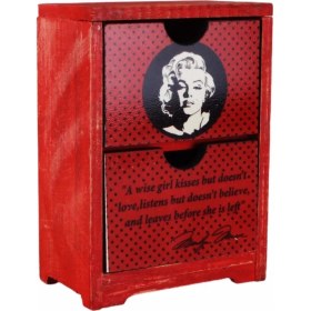 Resim Hediyekanalı Marilyn Monroe Tasarımlı Ahşap El Yapımı Şifonyer 
