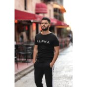 Resim Trendypassion H-1-Eş-1-Alpha Yazılı Eş Beyaz Eşofman Takımı 