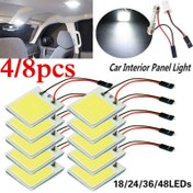 Resim 4 adet Araba İç Aksesuarları 18/24/48 SMD T10 4W 12V COB Araba İç Paneli LED Işıklar Lamba Ampulü Araba Tavan Işığı Araba Paneli 