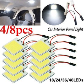 Resim 4 adet Araba İç Aksesuarları 18/24/48 SMD T10 4W 12V COB Araba İç Paneli LED Işıklar Lamba Ampulü Araba Tavan Işığı Araba Paneli 