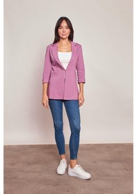 Resim Kapri Truvakar Kol Süs Cepli Kopçalı Ofis Blazer Likralı Kumaş Blazer Ceket-gülkurusu Gül Kurusu 