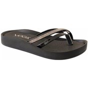 Resim Voga 1500-135 Parlak Deri Anatomik Fashion Parmak Arası Kadın Terlik Platin 